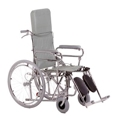 SILLA DE RUEDAS CROMADA RECLINABLE