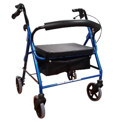 ANDADOR PLEGABLE CON RUEDAS, ASIENTO Y FRENOS